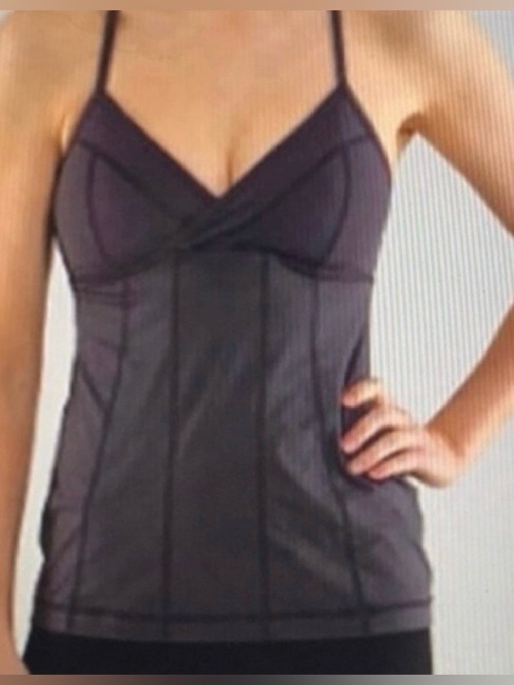 lululemon athletica Charcoal black Slim-Fit V-Neck Camisole size 8